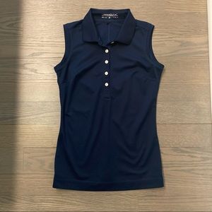 NWOT NIKE Womens Golf Tennis Polo Dri-Fit Fitted Sleeveless Navy XS